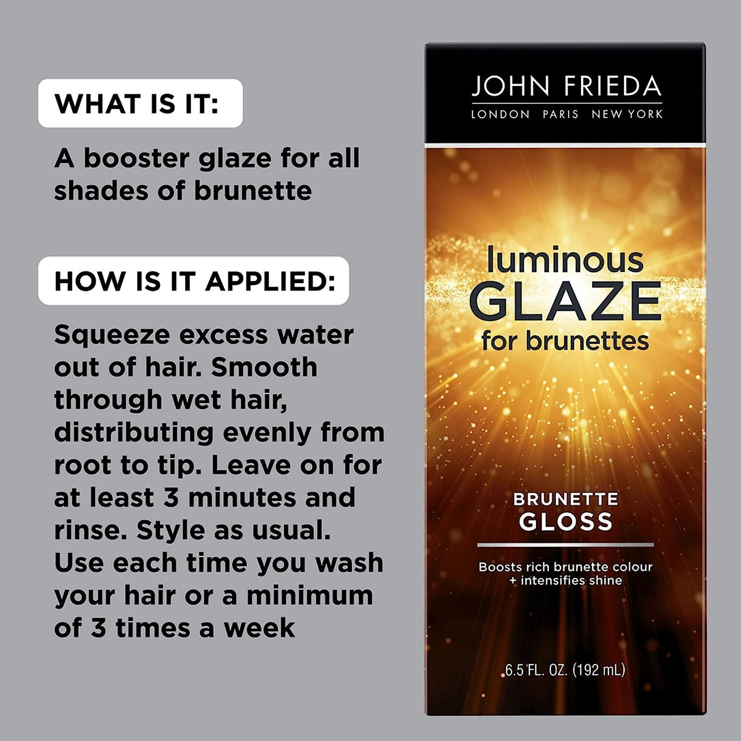 John Frieda Brilliant Brunette Luminous Glaze, Colour Enhancing Glaze