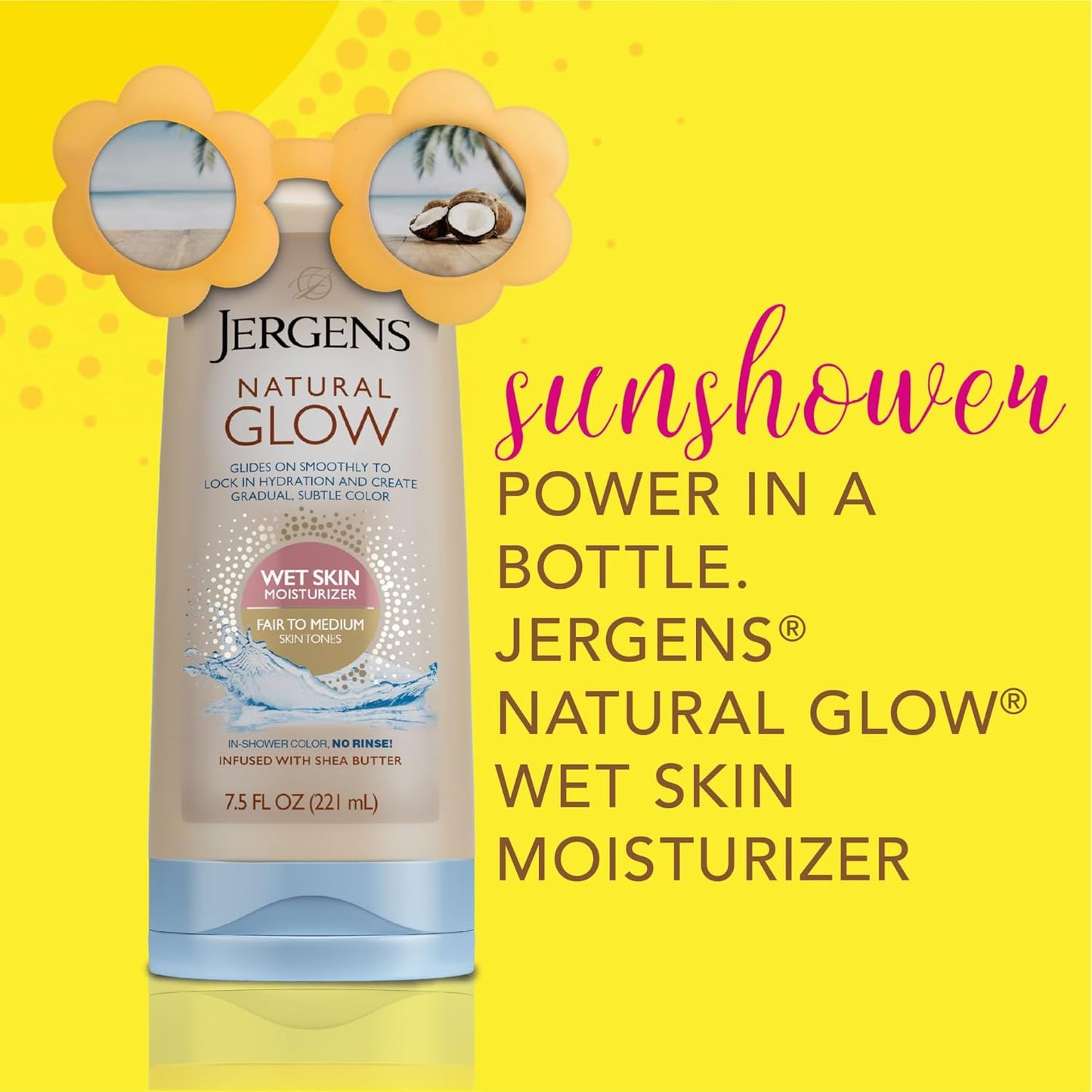 Jergens Natural Glow In Shower Lotion, 7.5 Ounce