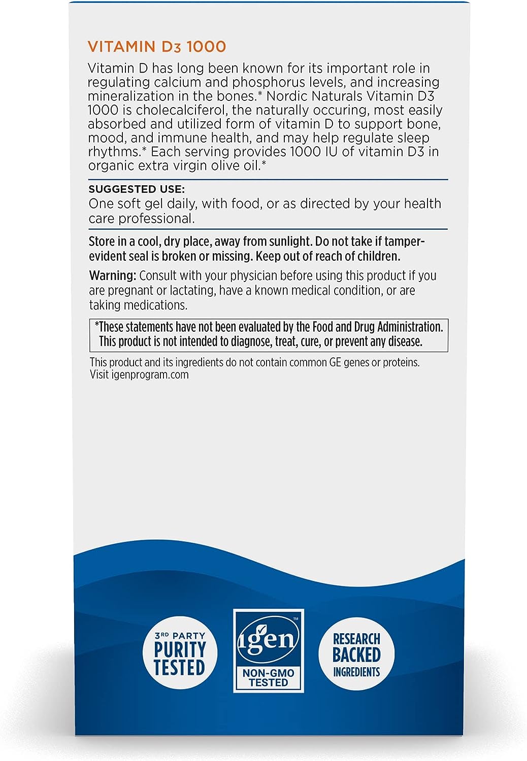 Nordic Naturals Vitamin D3 1000, Orange 120 Mini Soft Gels