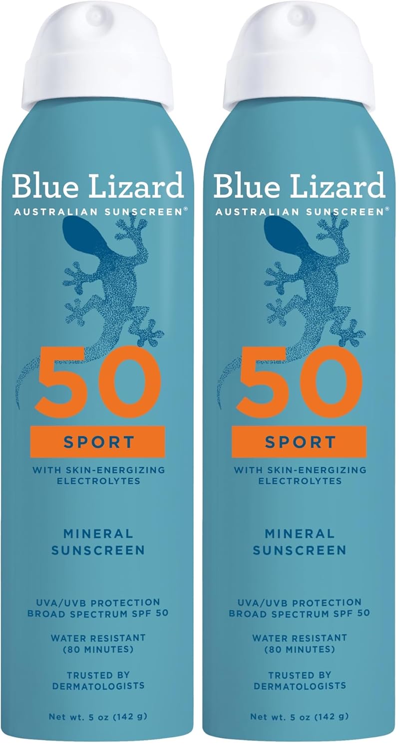 BLUE LIZARD Mineral Sunscreen Spray, SPF 50+ - 5 fl oz Pack of 2