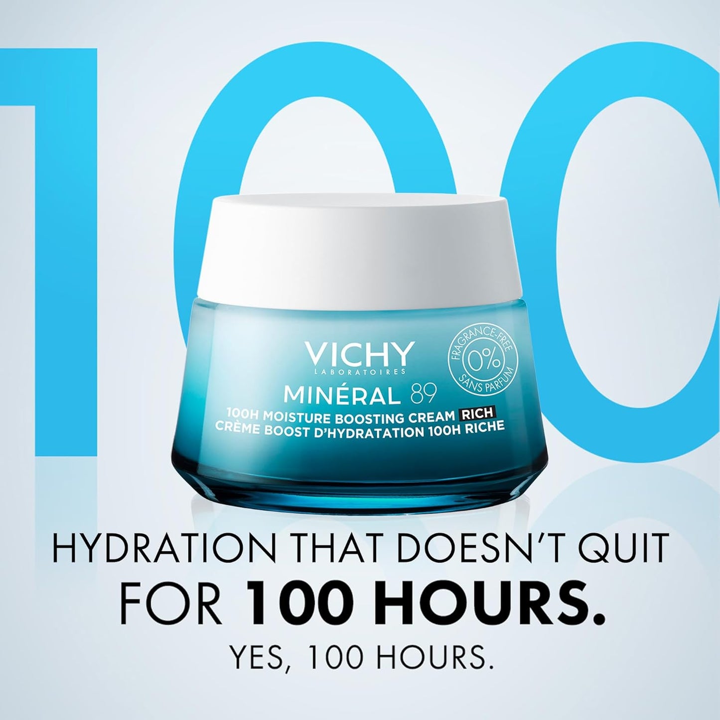 Vichy Mineral 89 Fragrance Free Cream 100H Moisture Boosting Cream - 1.69 Ounce