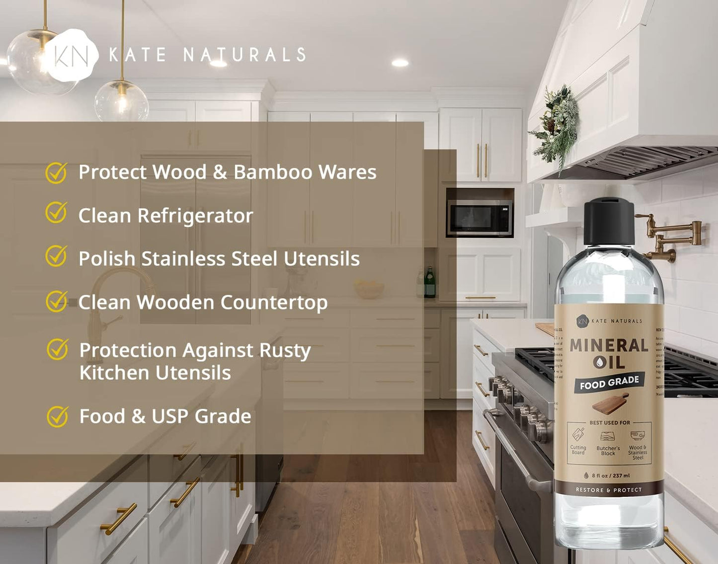 Kate Naturals Mineral Oil for Wood - 8oz