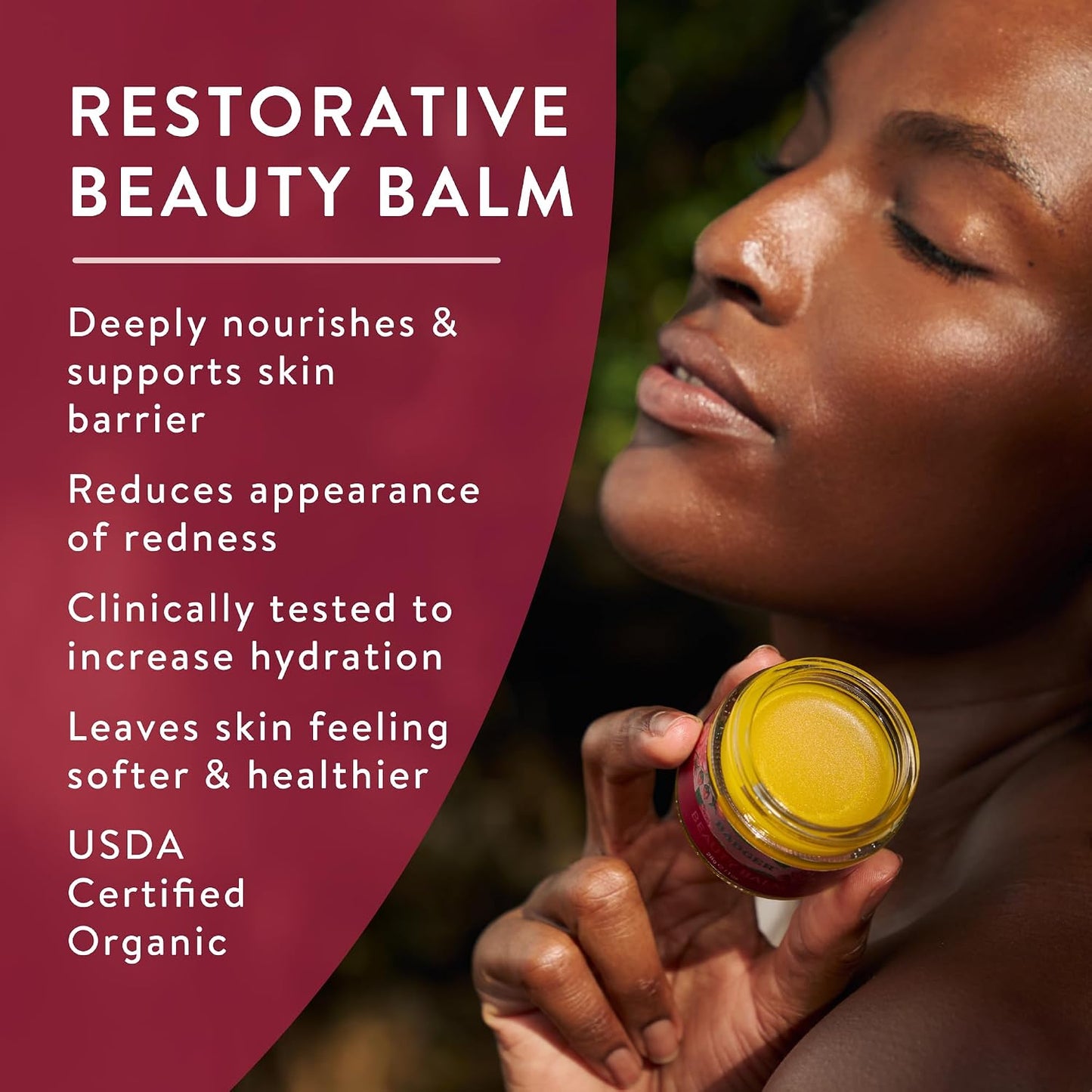 Badger Rose Beauty Balm - 1 oz Glass Jar