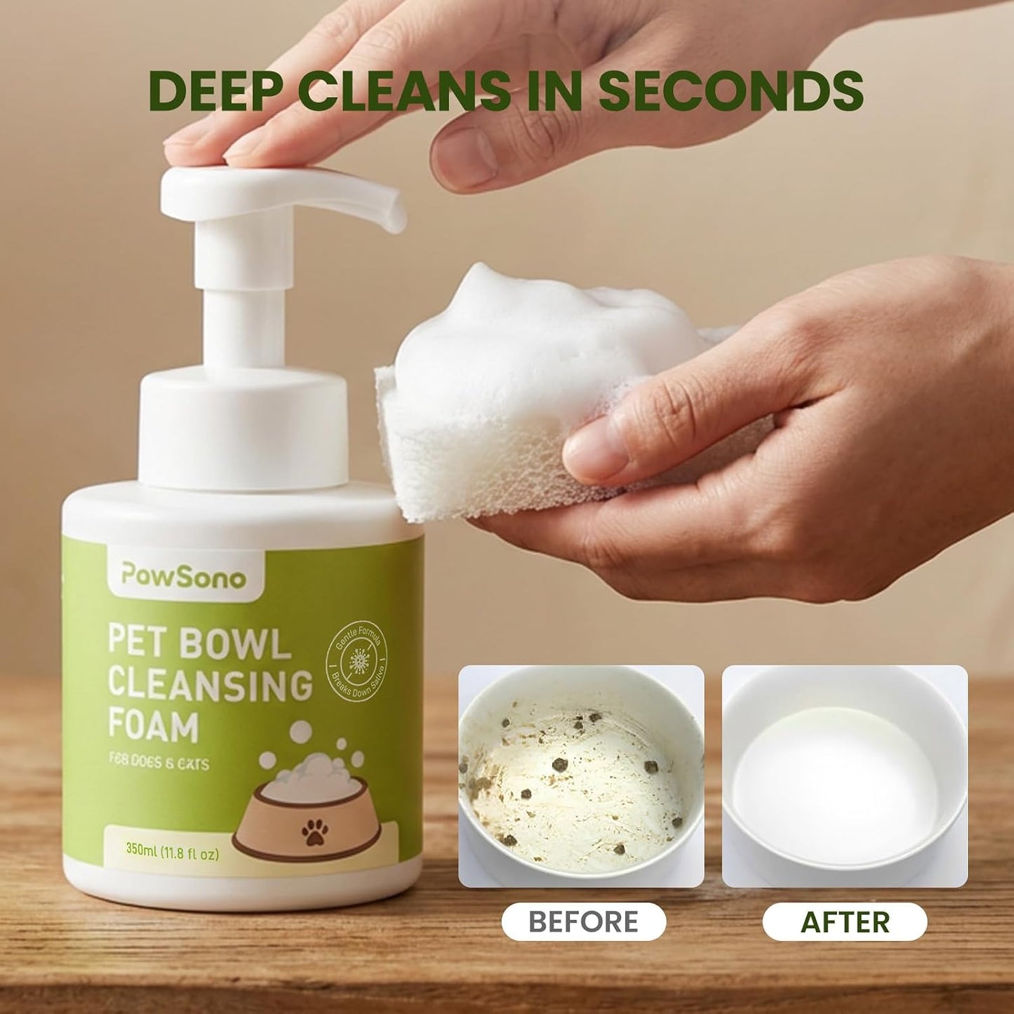 PawSono Pet Bowl Cleaner Mousse - 12oz