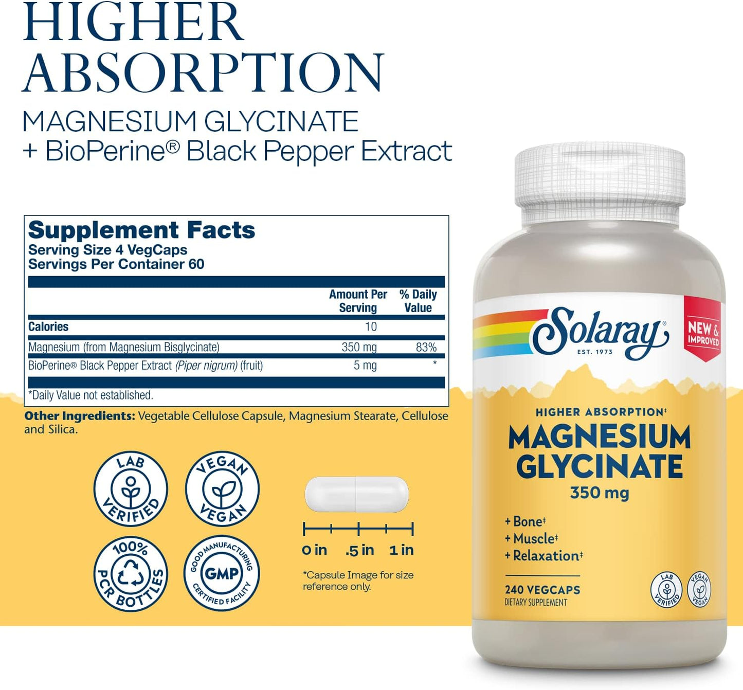 Solaray Magnesium Glycinate  240 VegCaps