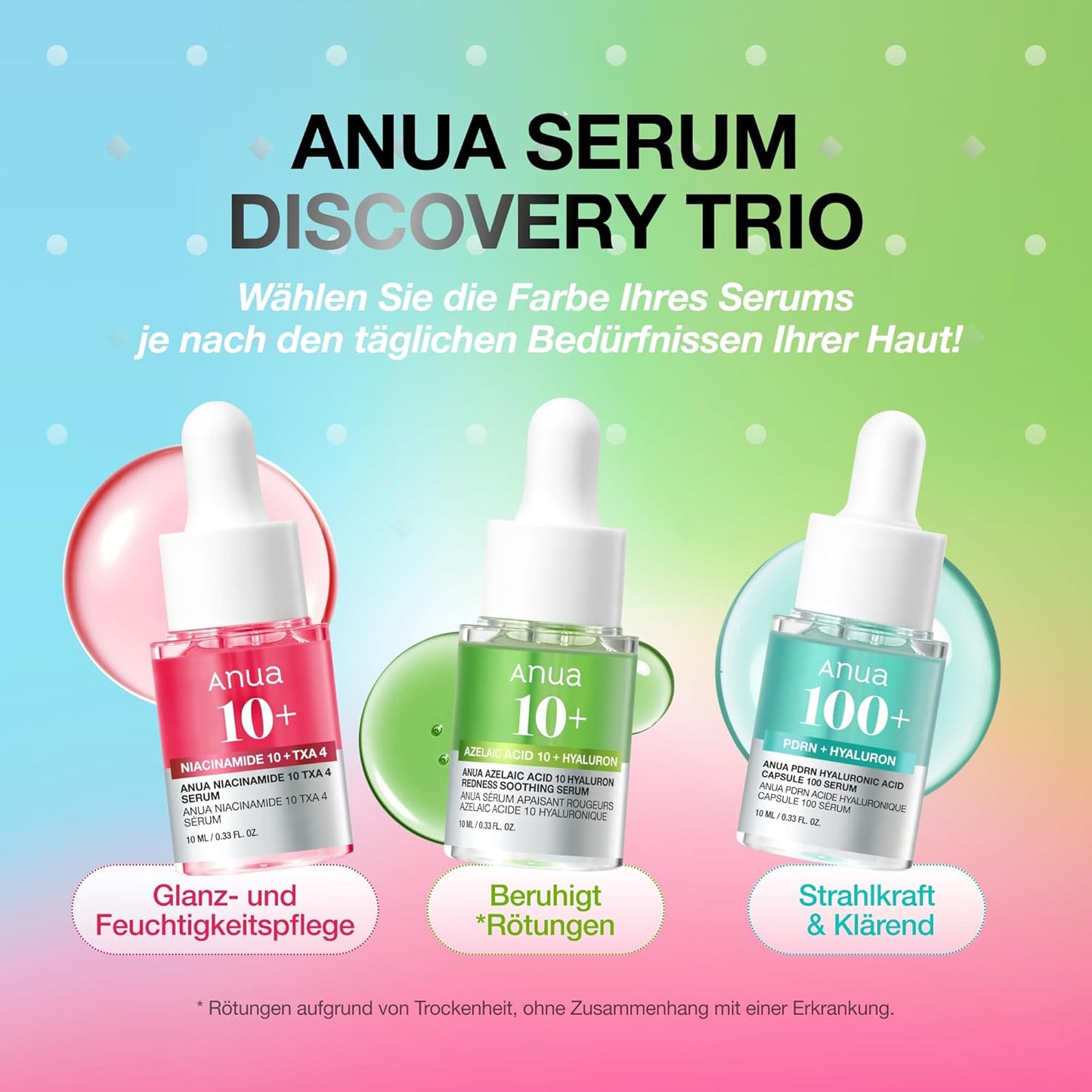 Anua Serum Discovery Trio, Mini Face Serum Travel Size Kit - 0.33fl.oz