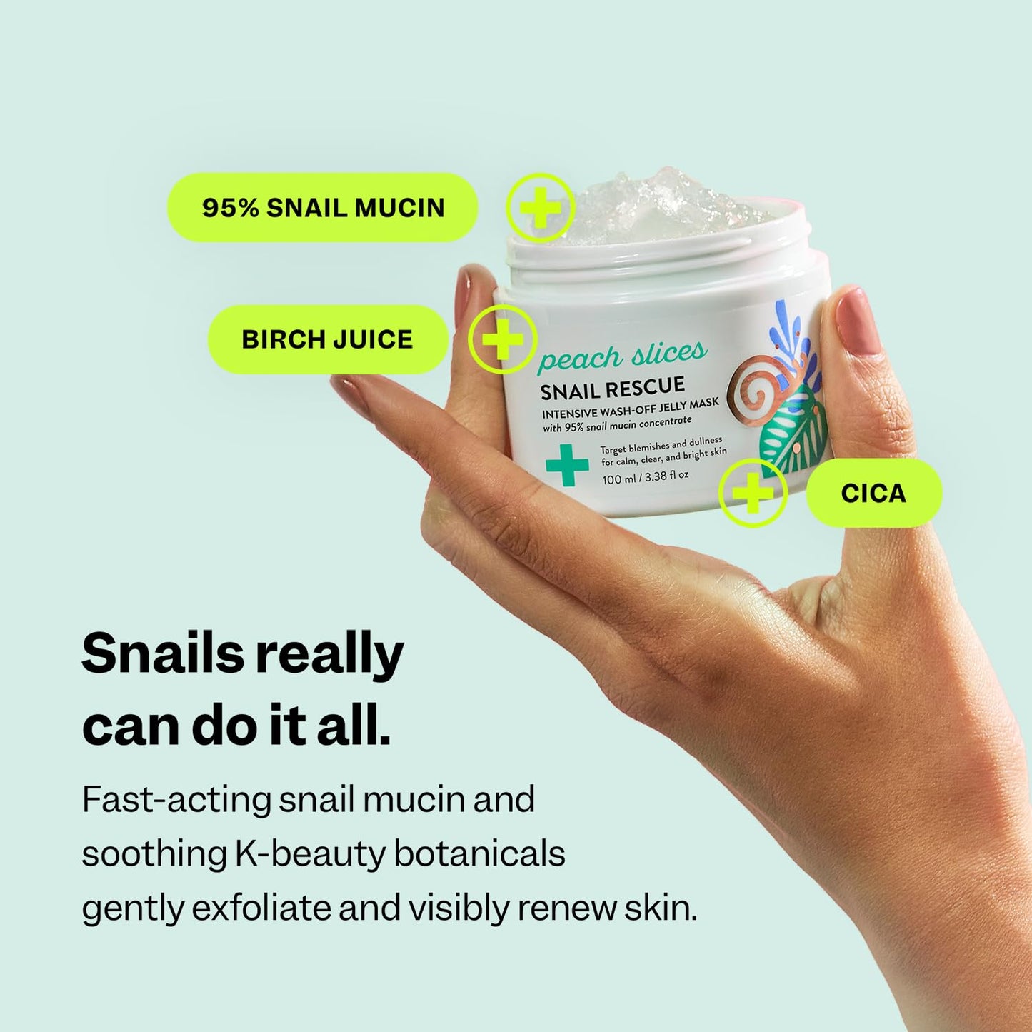 Peach Slices - Snail Rescue Intensive Wash-Off Jelly Mask (3.38 oz)