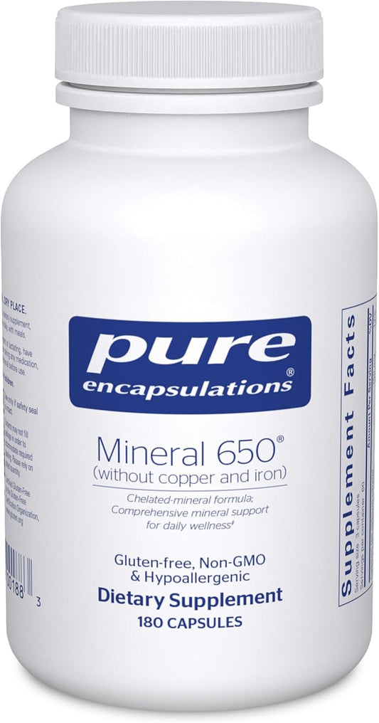 Pure Encapsulations Mineral 650 Without Copper & Iron -  180 Capsules