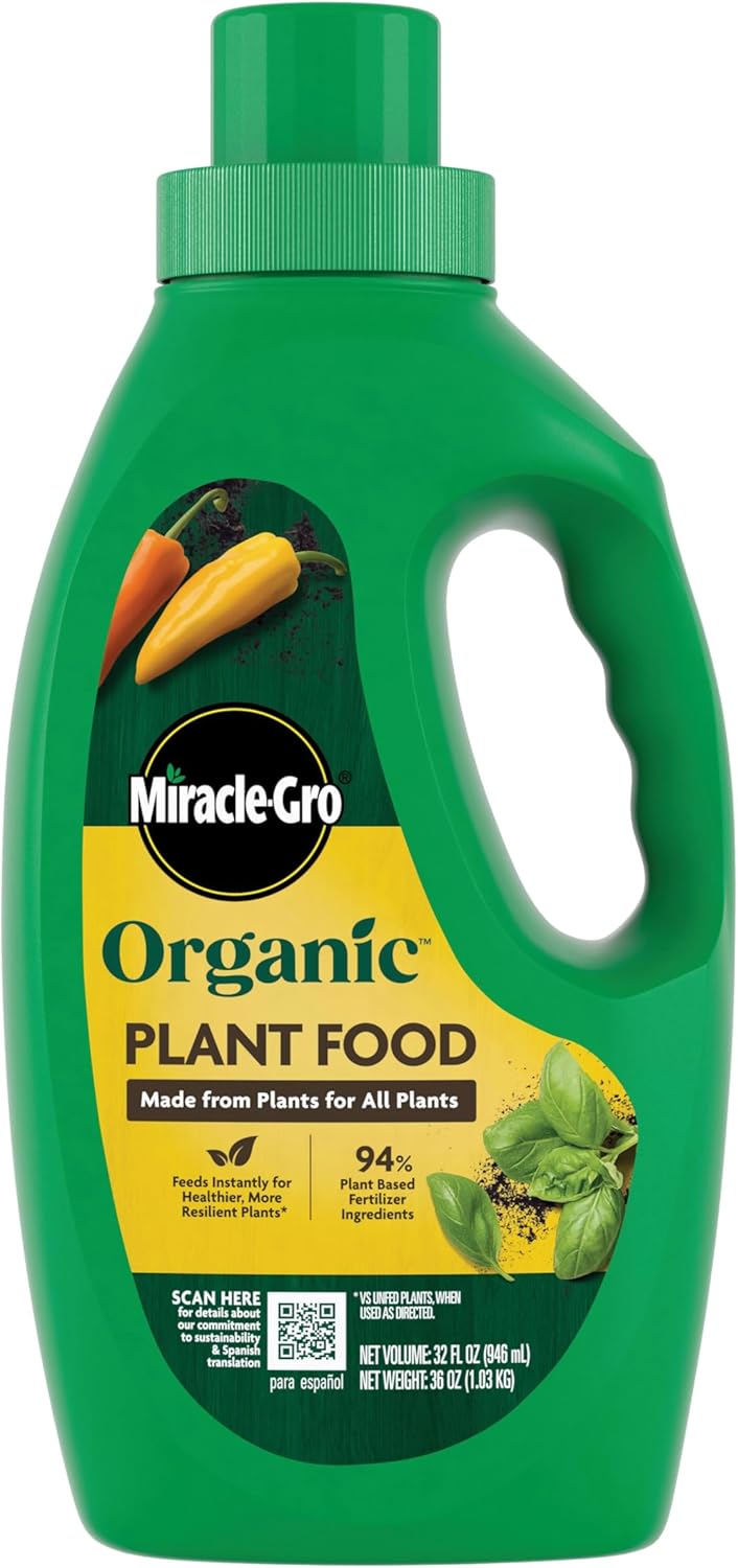 Miracle-Gro Organic Plant Food, Made from Plants for All Plants -32 oz.