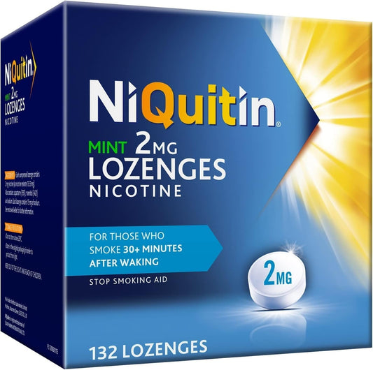NiQuitin Mint 2 mg - Effective Smoking Craving Relief - 132 Lozenges