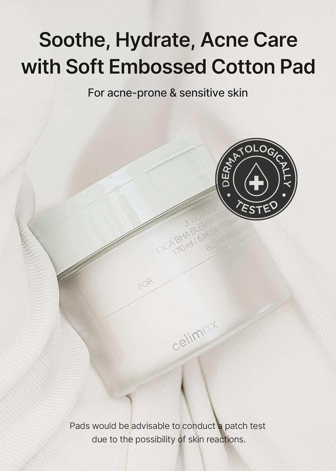 celimax Ji.Woo.Gae CICA BHA Blemish Toner Pad - 60 Pads