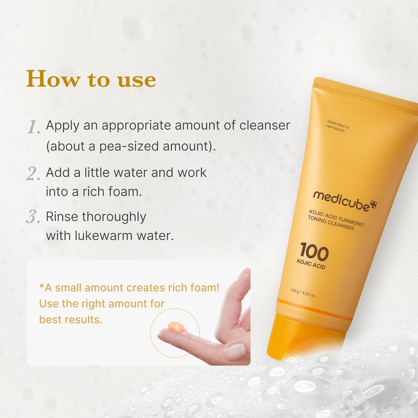 medicube Kojic Acid Turmeric Whip Cleanser - 4.23 oz