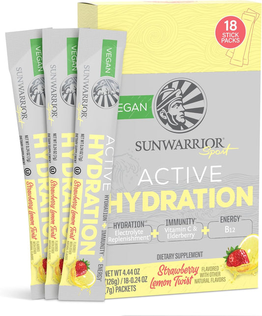 Electrolyte Powder Hydration B12 Elderberry  Strawberry Lemon Twist - 18 Sticks