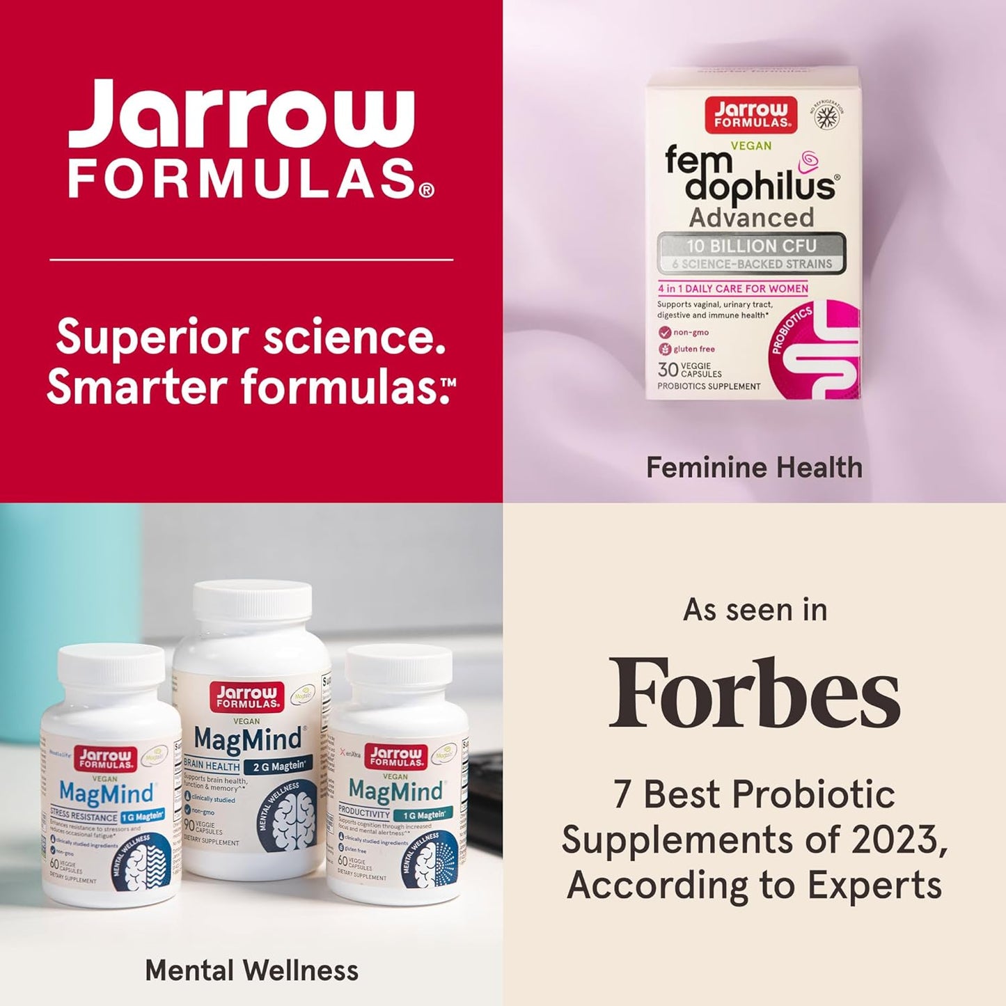 Jarrow Formulas Fem-Dophilus Probiotics   60 Veggie Capsules
