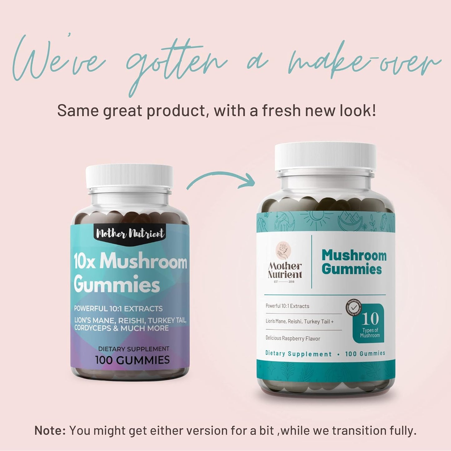 Mushroom Supplement Gummies- Pure Extract Mushrooms -100 gummies