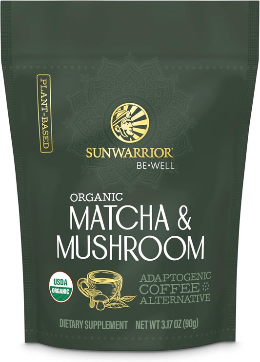 Sunwarrior Organic Matcha Mushroom Powder Supplement -3.17 oz