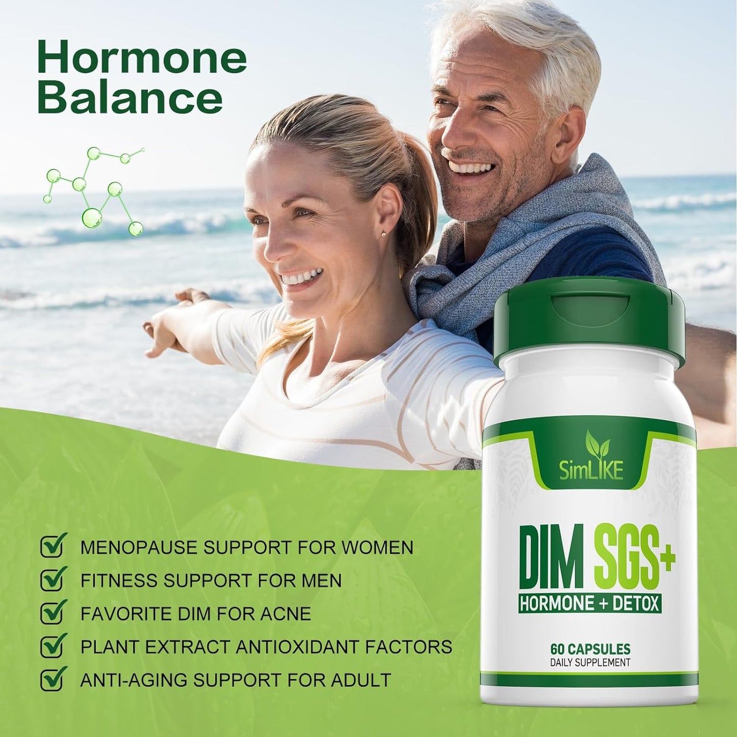Simlike DIM SGS + - Hormone + Detox  60 Capsules