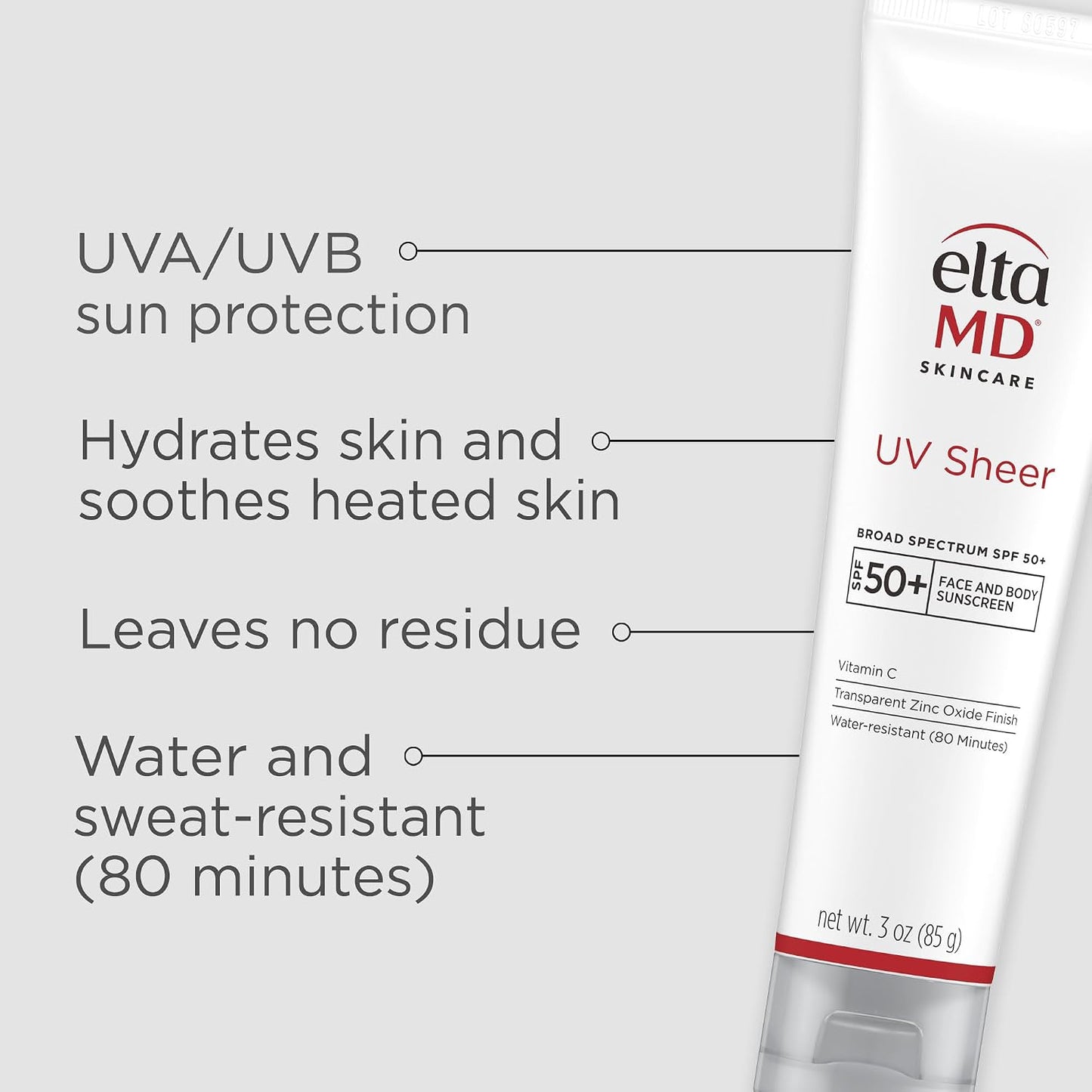 EltaMD UV Sheer Face and Body Sunscreen SPF 50+ - 3 oz