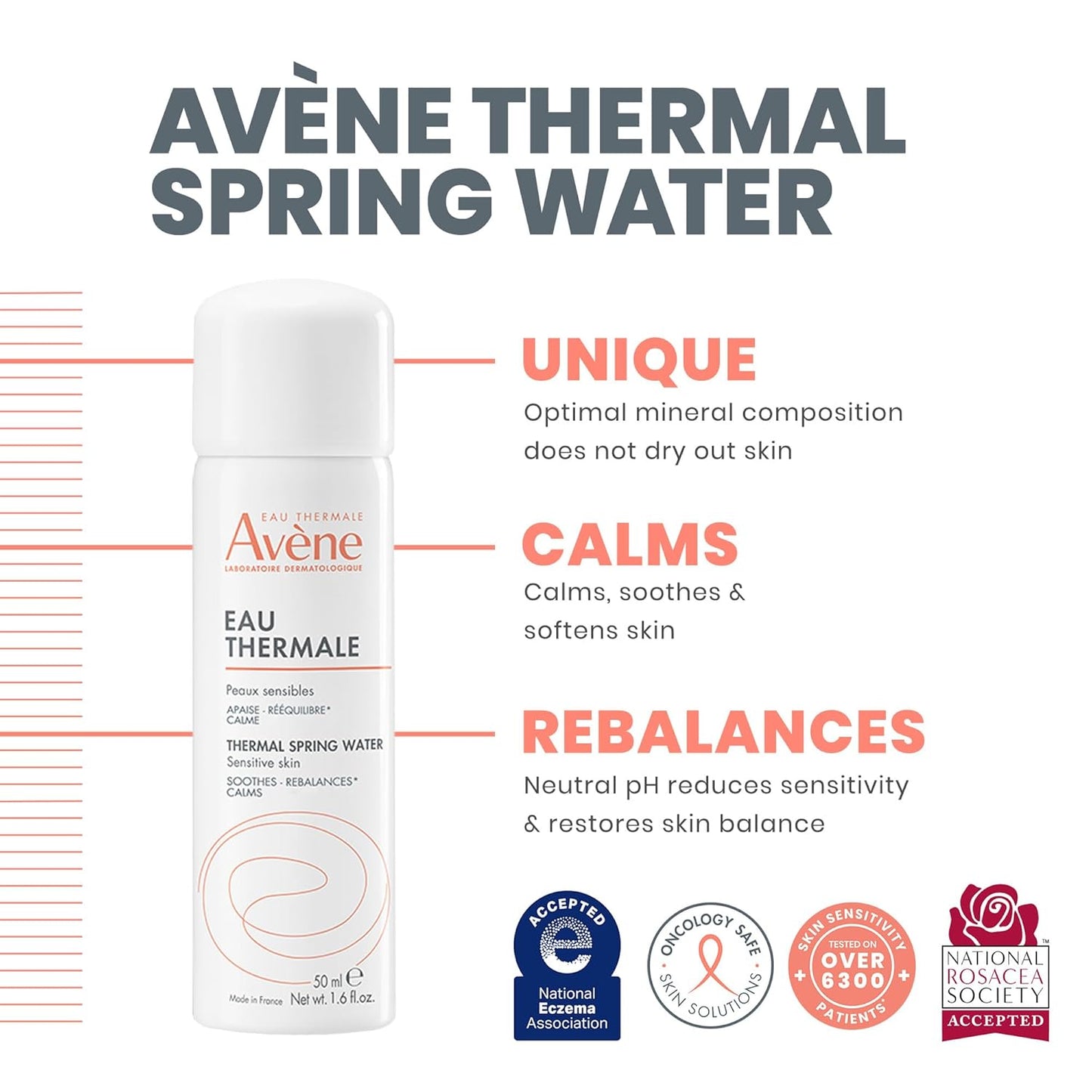 Avène Thermal Spring Water, Soothing Calming Facial Mist Spray - 1.6 fl oz
