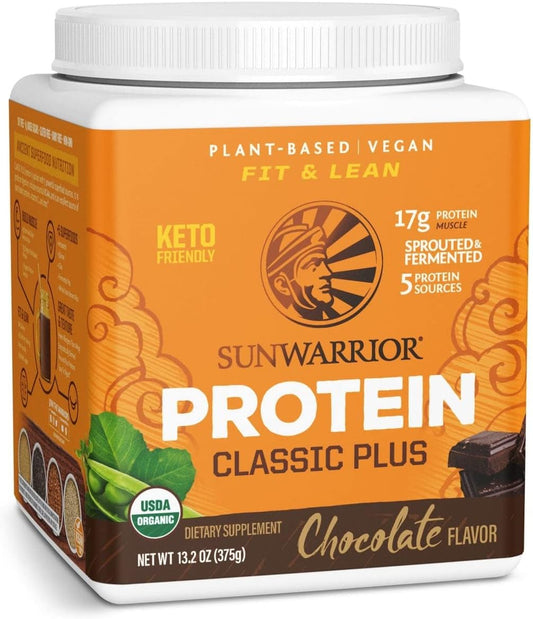 Sunwarrior Clean Vegan Protein Powder Chocolate flavour -13.2 oz
