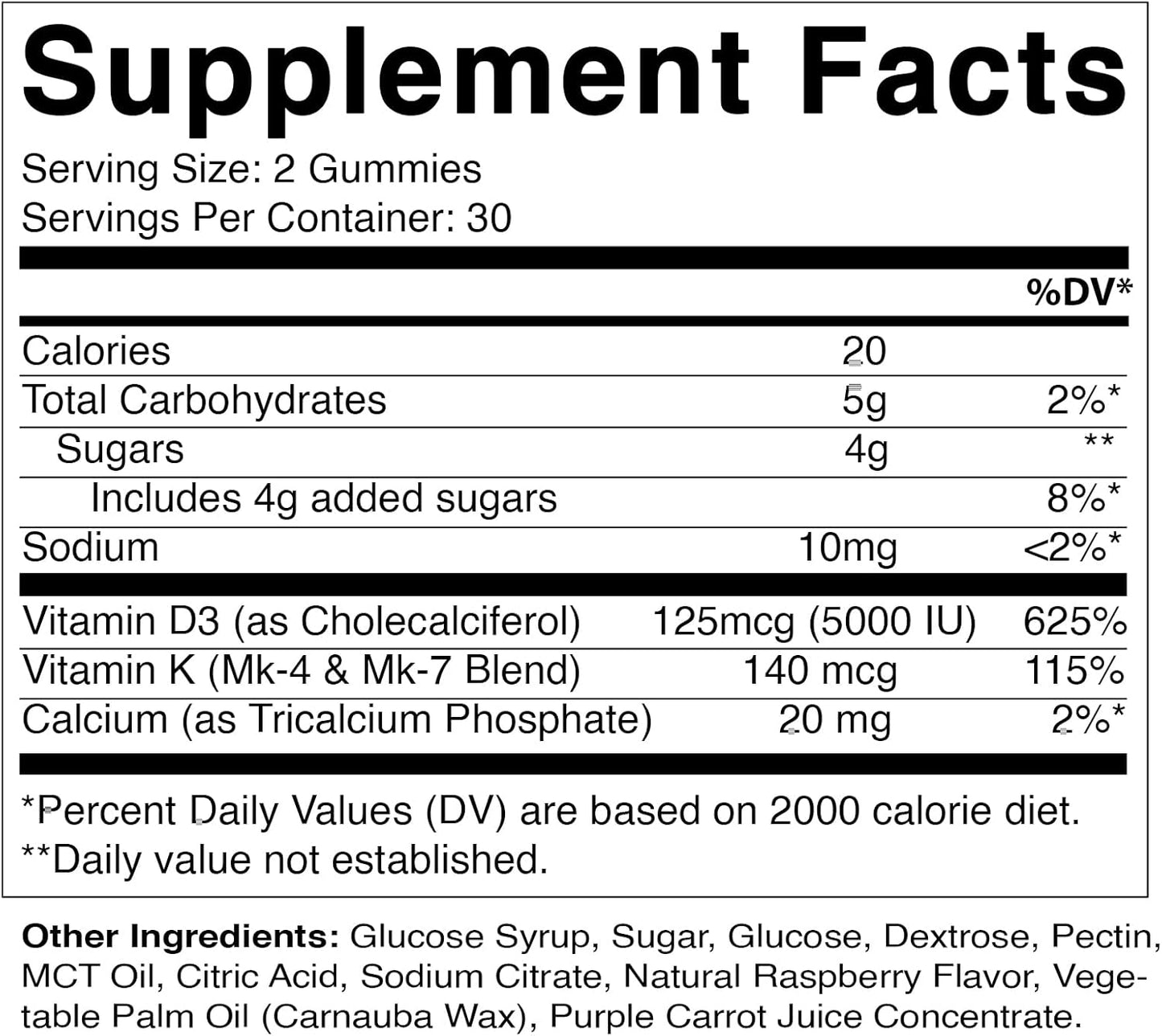 Vitamatic Vitamin D3 + K2 Gummies – 60 Count