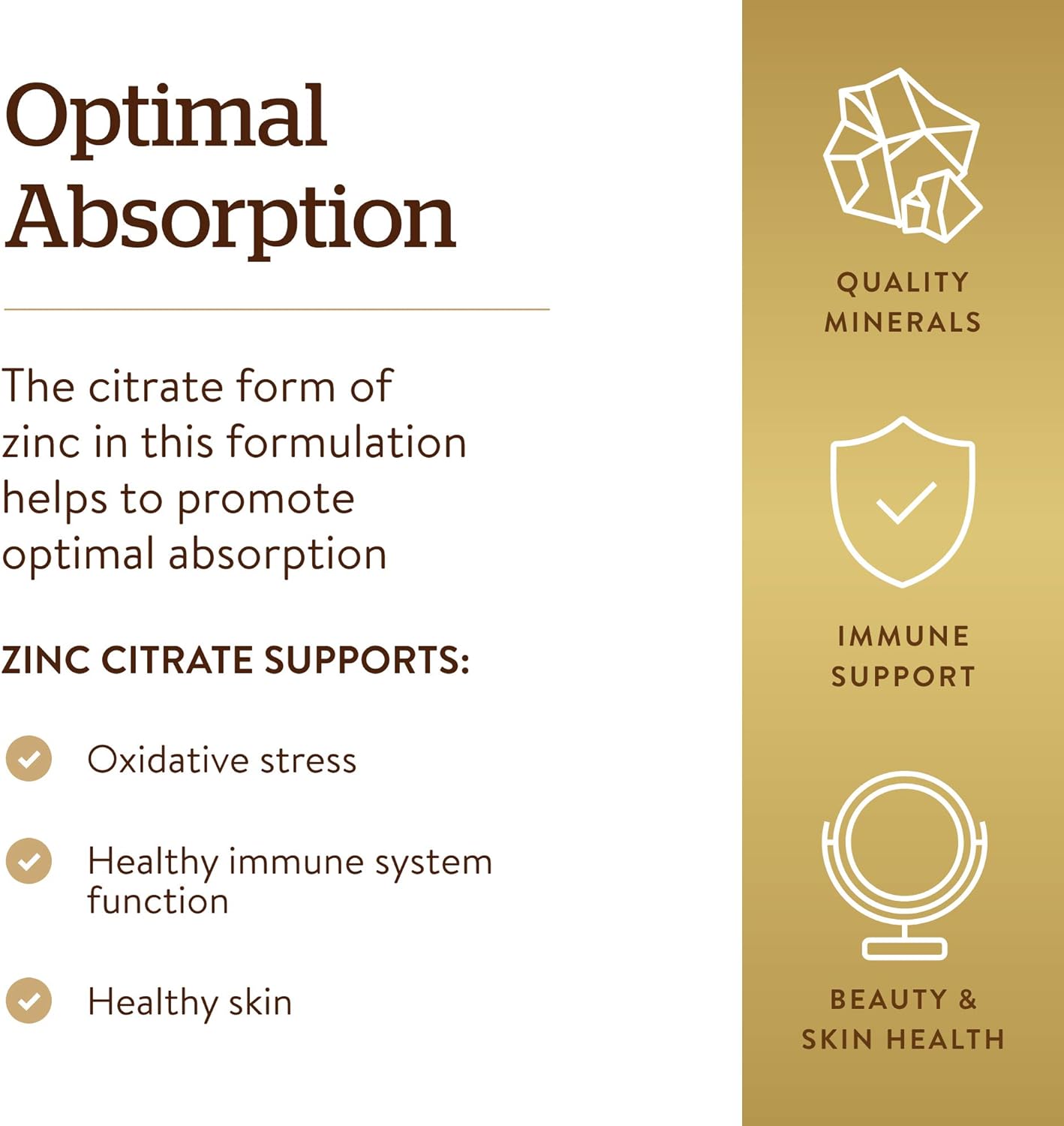 Solgar Zinc Citrate Vegetable Capsules, 100 Count,