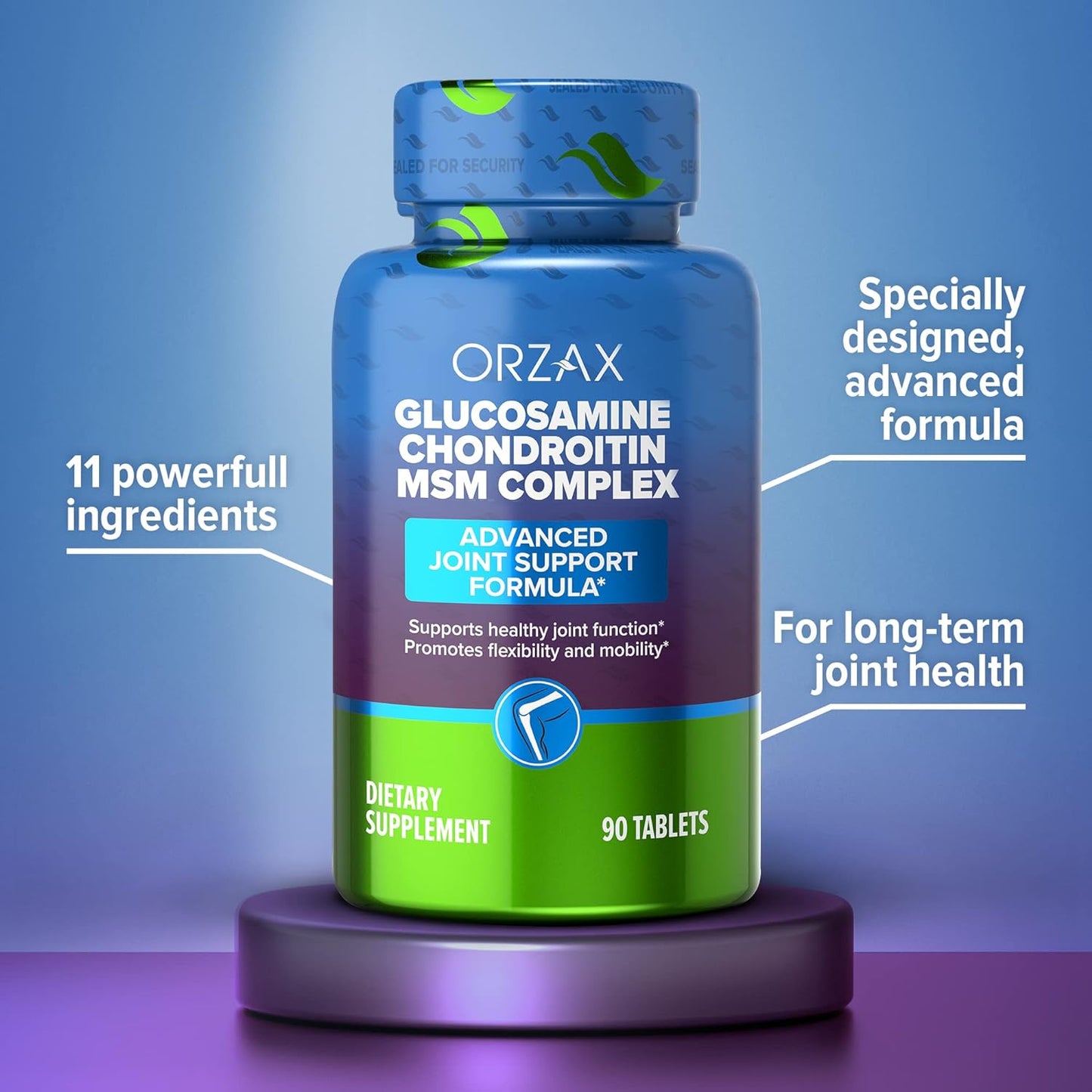ORZAX All-in-one Joint Support Supplement with Glucosamine Chondroitin MSM - 90 Tablets