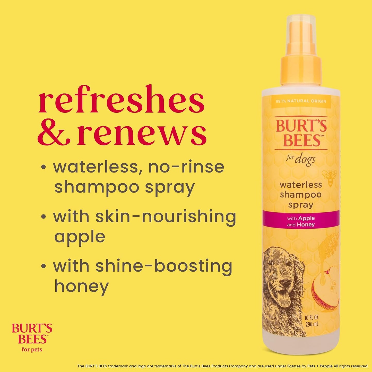 BURT'S BEES FOR PETS Waterless Shampoo Spray for Dogs - 10 Fl Oz - 2 Pack
