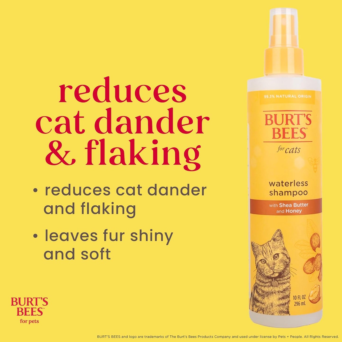 BURT'S BEES FOR PETS Waterless Cat Shampoo Spray - 10 Fl Oz - 2 Pack