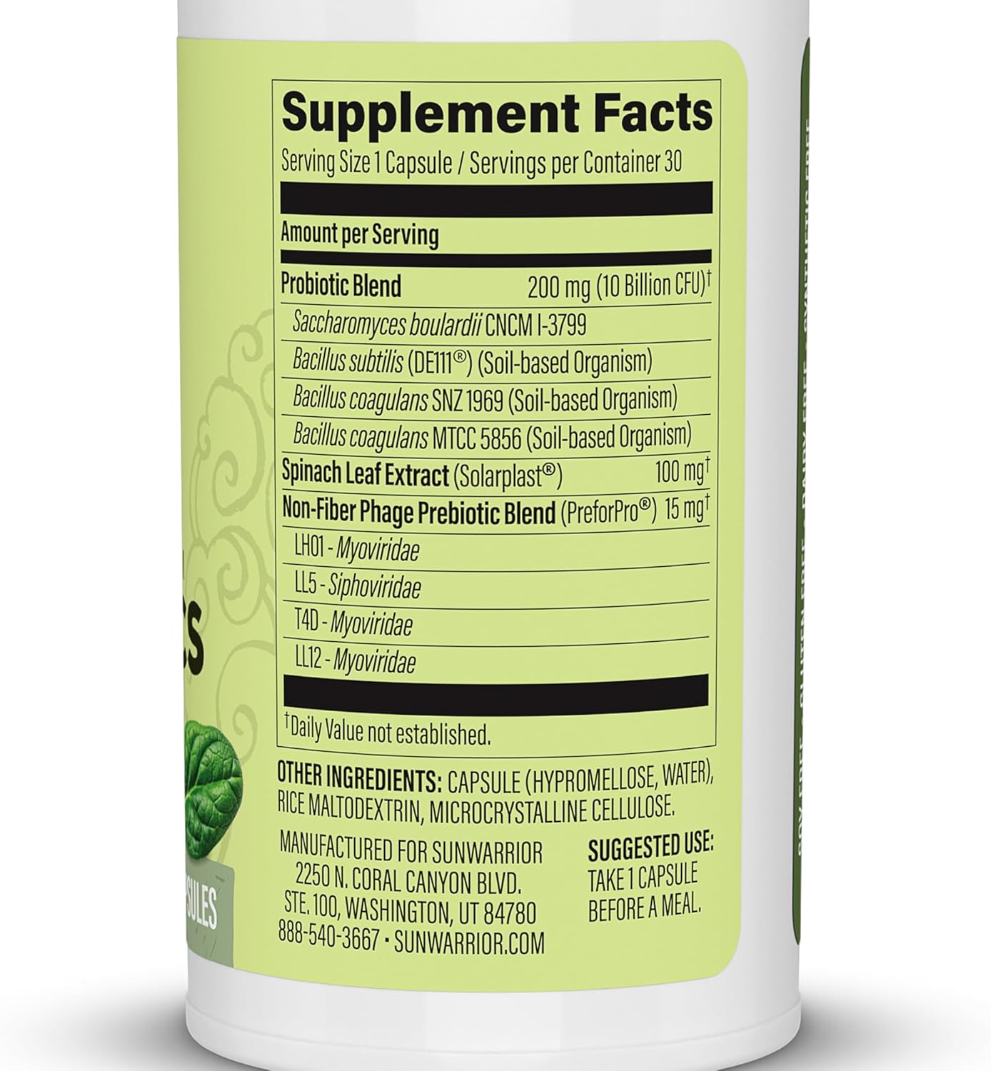 Sunwarrior Probiotics Soil-based  - 30 Vegan Capsules