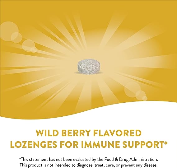 Nature's Way Zinc Lozenges with Vitamin C  Wild Berry Flavored, 60 Lozenges