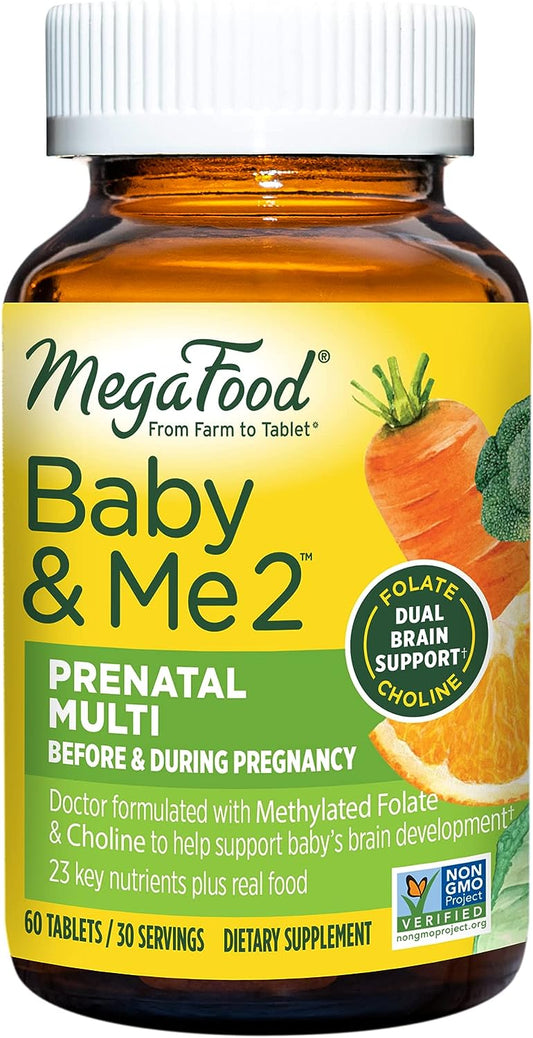 MegaFood Baby & Me 2 Prenatal Vitamin and Minerals 60 Tabs