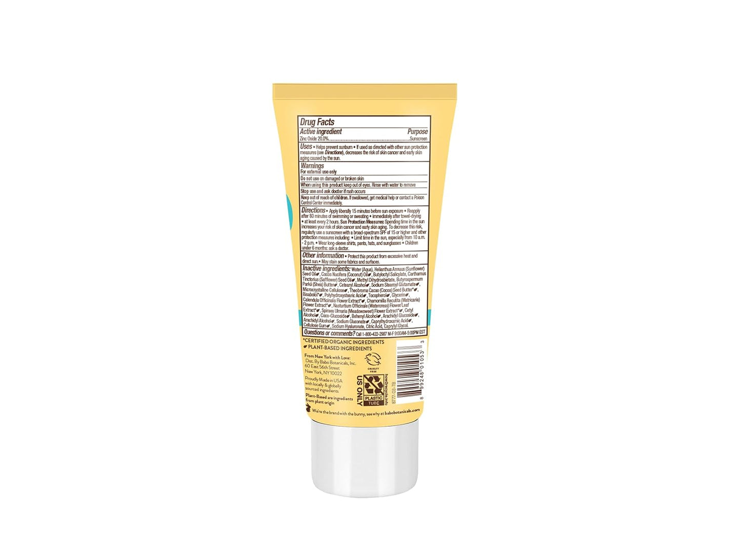 Babo Botanicals Sheer Mineral Sunscreen Lotion SPF 50 -3 fl oz