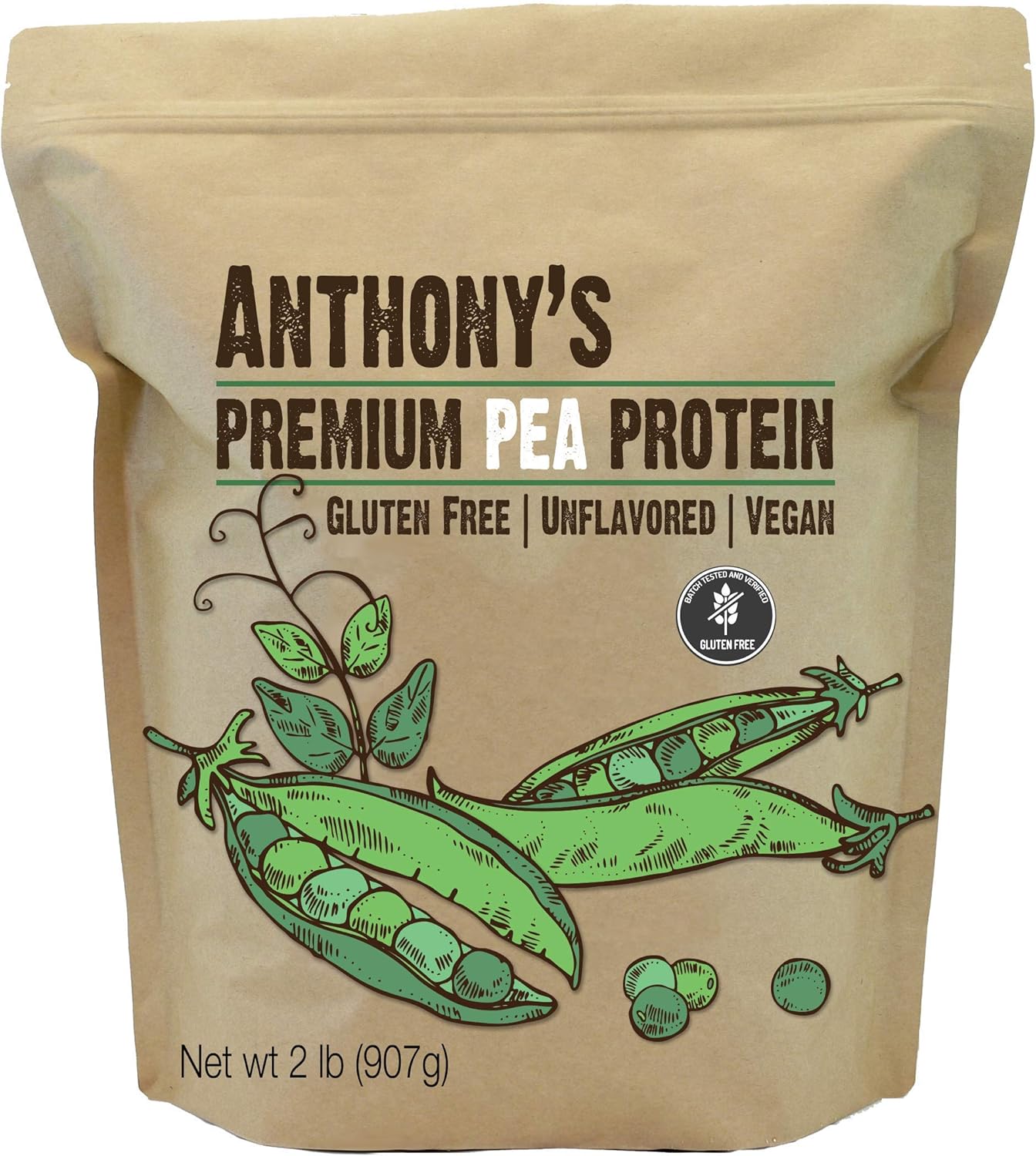 Anthony's Premium Pea Protein 2lb & Nutritional Yeast Flakes 1lb