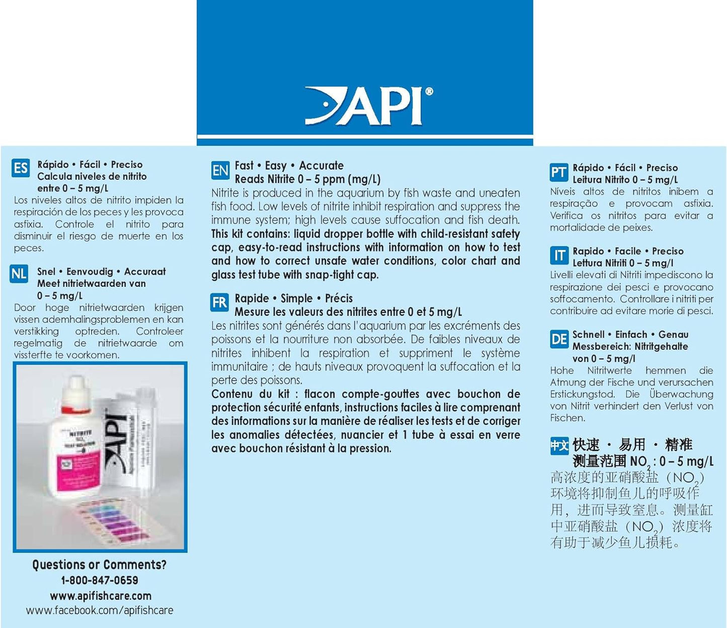 API NITRITE TEST KIT 180-Test Freshwater and Saltwater Aquarium Test Kit