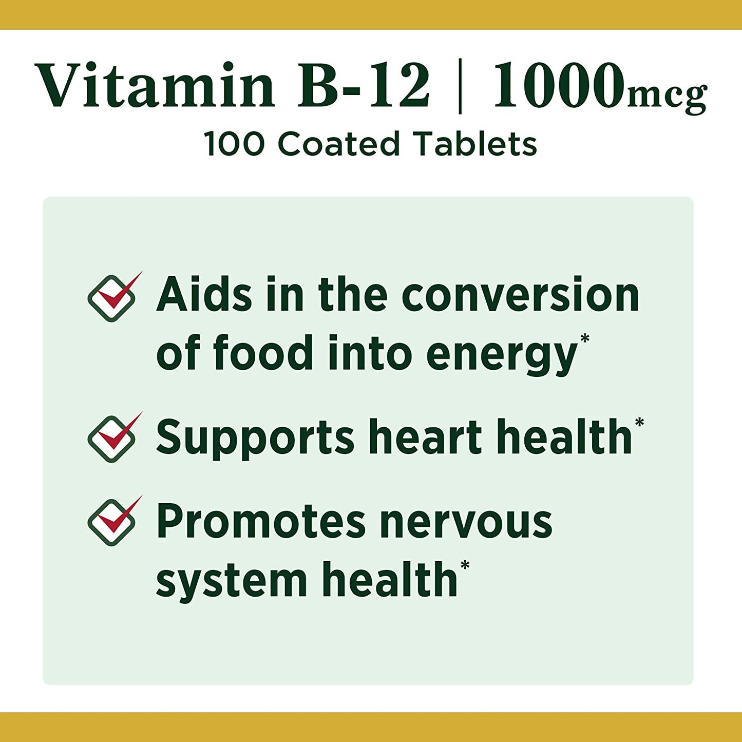 Nature's Bounty, Vitamin B12  1000mcg, 100 Tablets