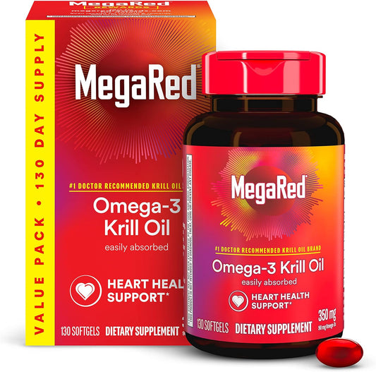 MegaRed Krill Oil 350mg Omega 3 Supplement, 30 softgels