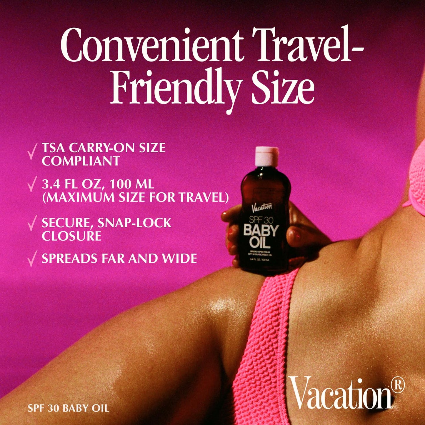 Vacation Baby Oil SPF 30 & Air Freshener Bundle,3.4 Fl. Oz.