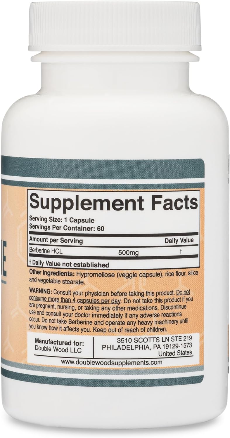 Berberine Supplement Cardiovascular Health 500mg, 60 Capsules
