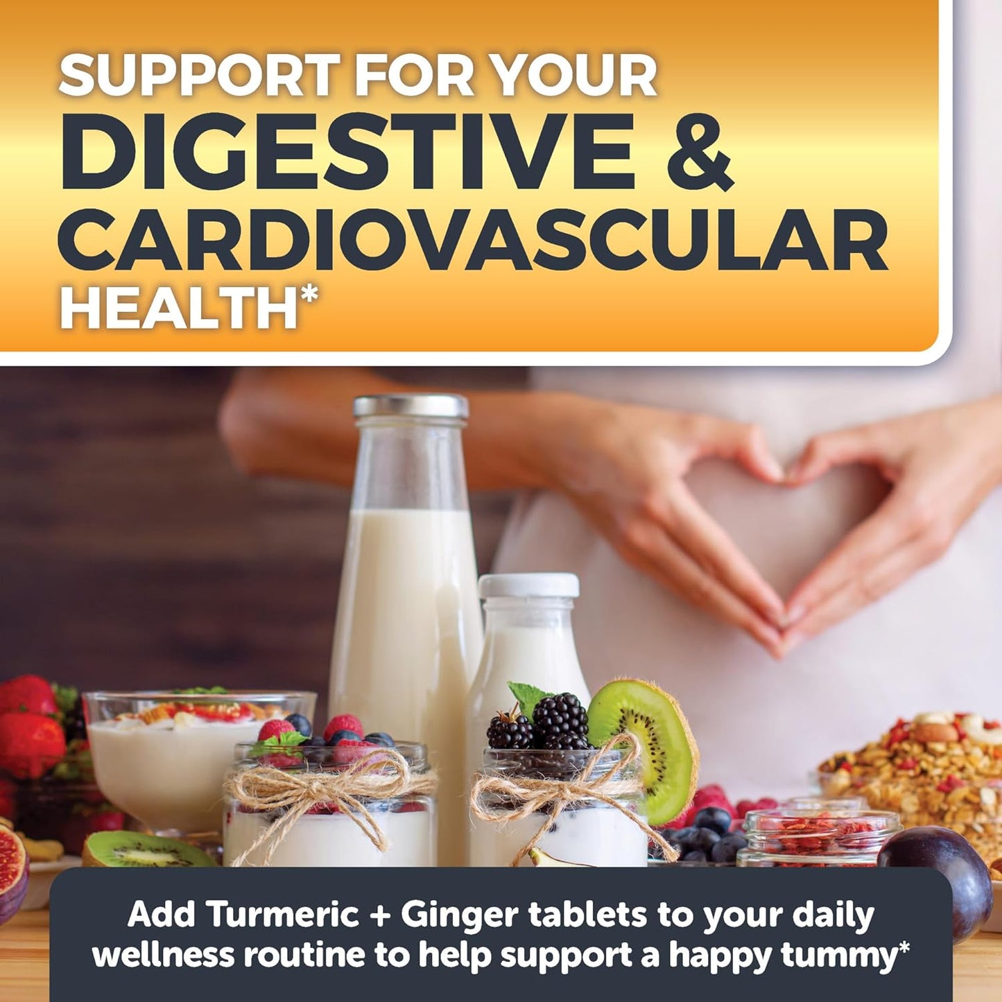 Organic Turmeric and Ginger Supplement for Joint Support & Heart Health 90 count