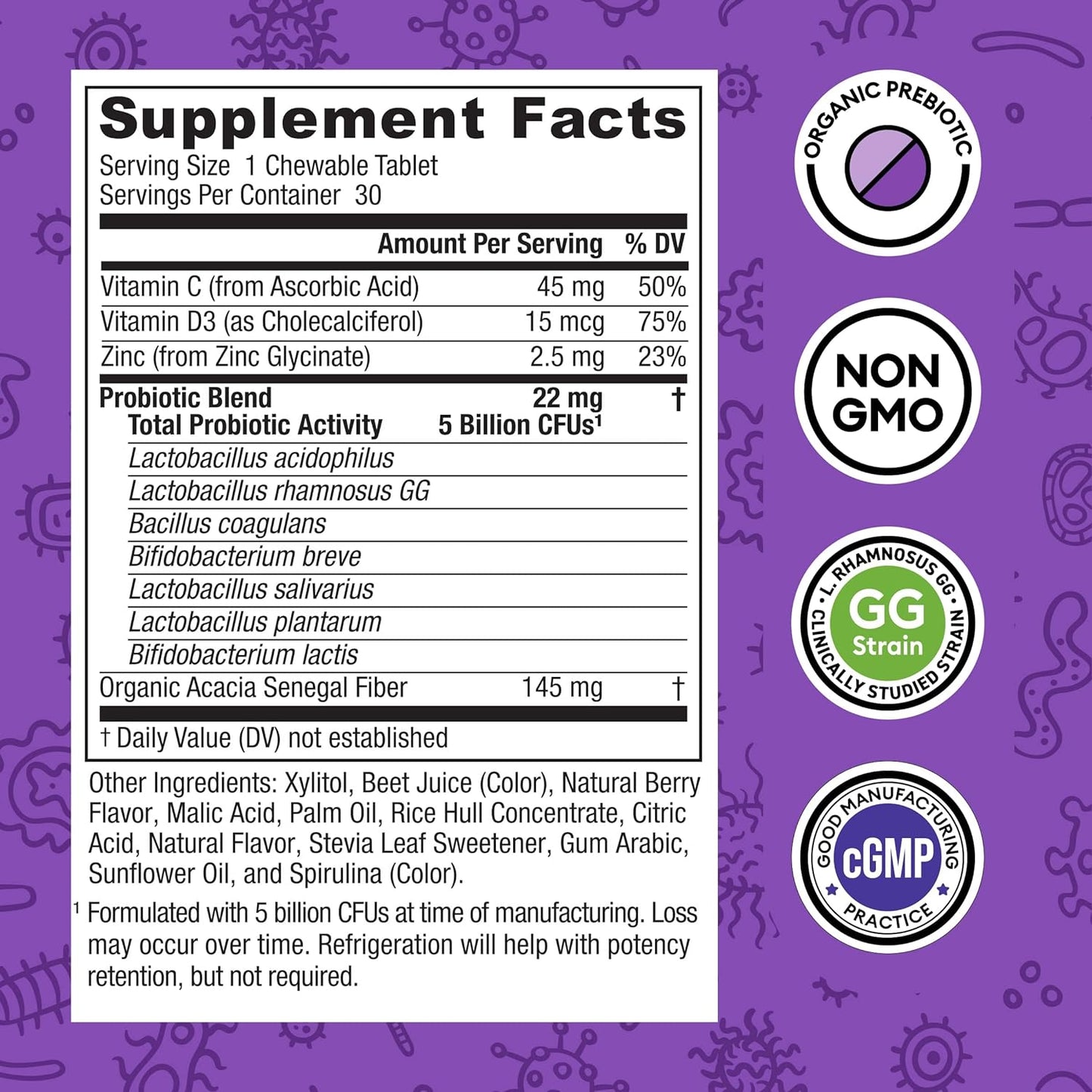 Physician's CHOICE Probiotics for Kids - 7 Diverse Strains, Organic Prebiotics