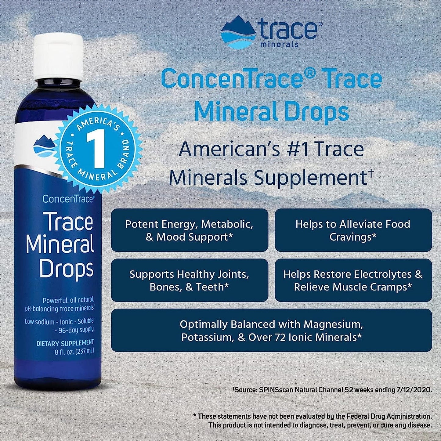 Trace Minerals ConcenTrace Drops Full Spectrum Minerals 8 fl oz