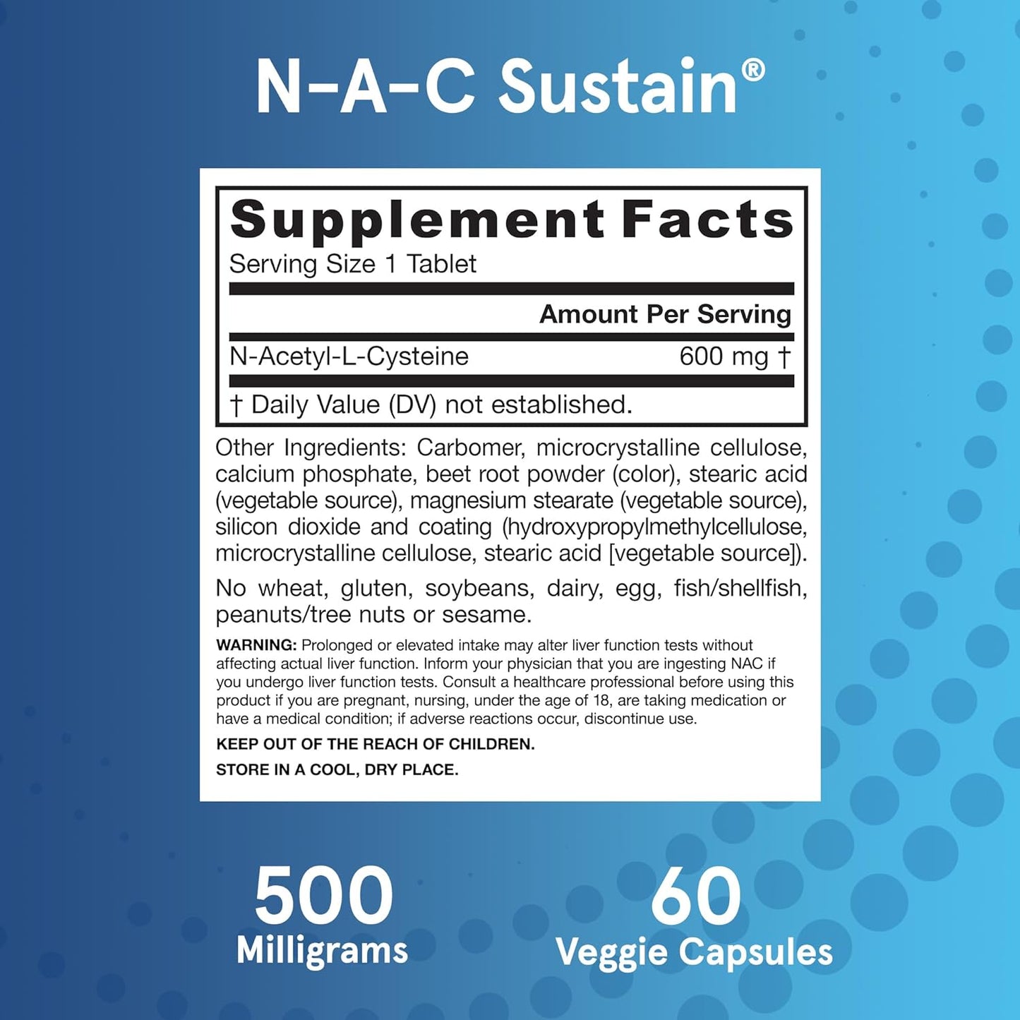 Jarrow Formulas N-A-C Sustain 60 tablets