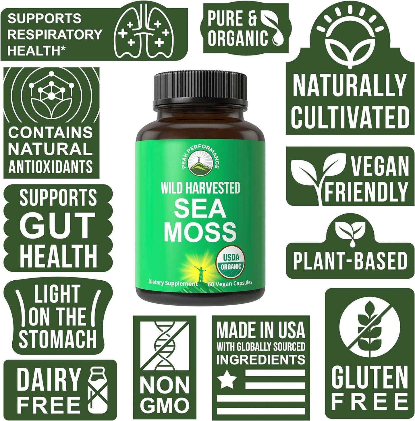 Organic Sea Moss Capsules. Wild Harvested Sea Moss