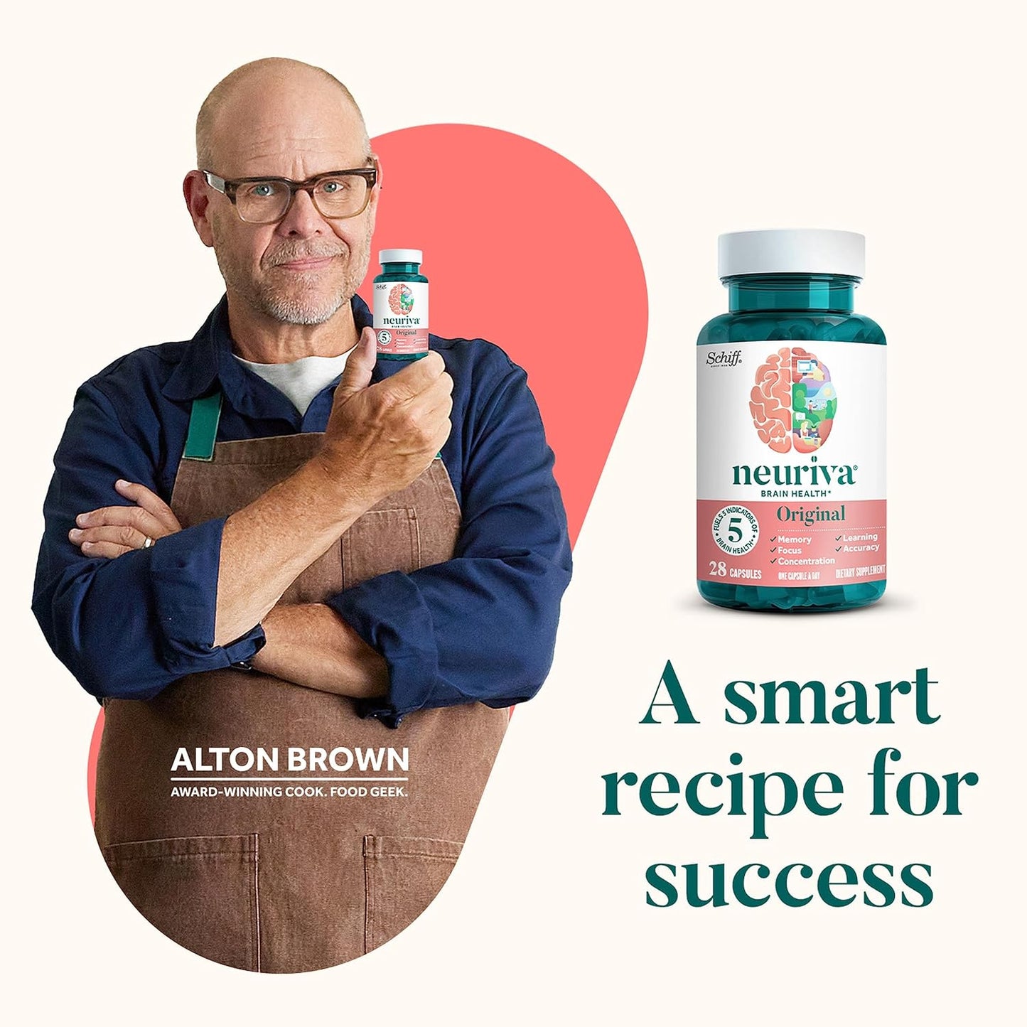 NEURIVA Original Decaffeinated Clinically Tested Nootropic  28 Capsules