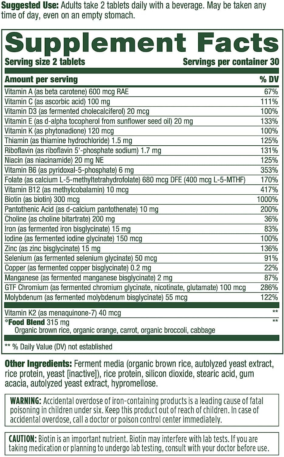 MegaFood Women's Advanced Multivitamin for Women 60 count