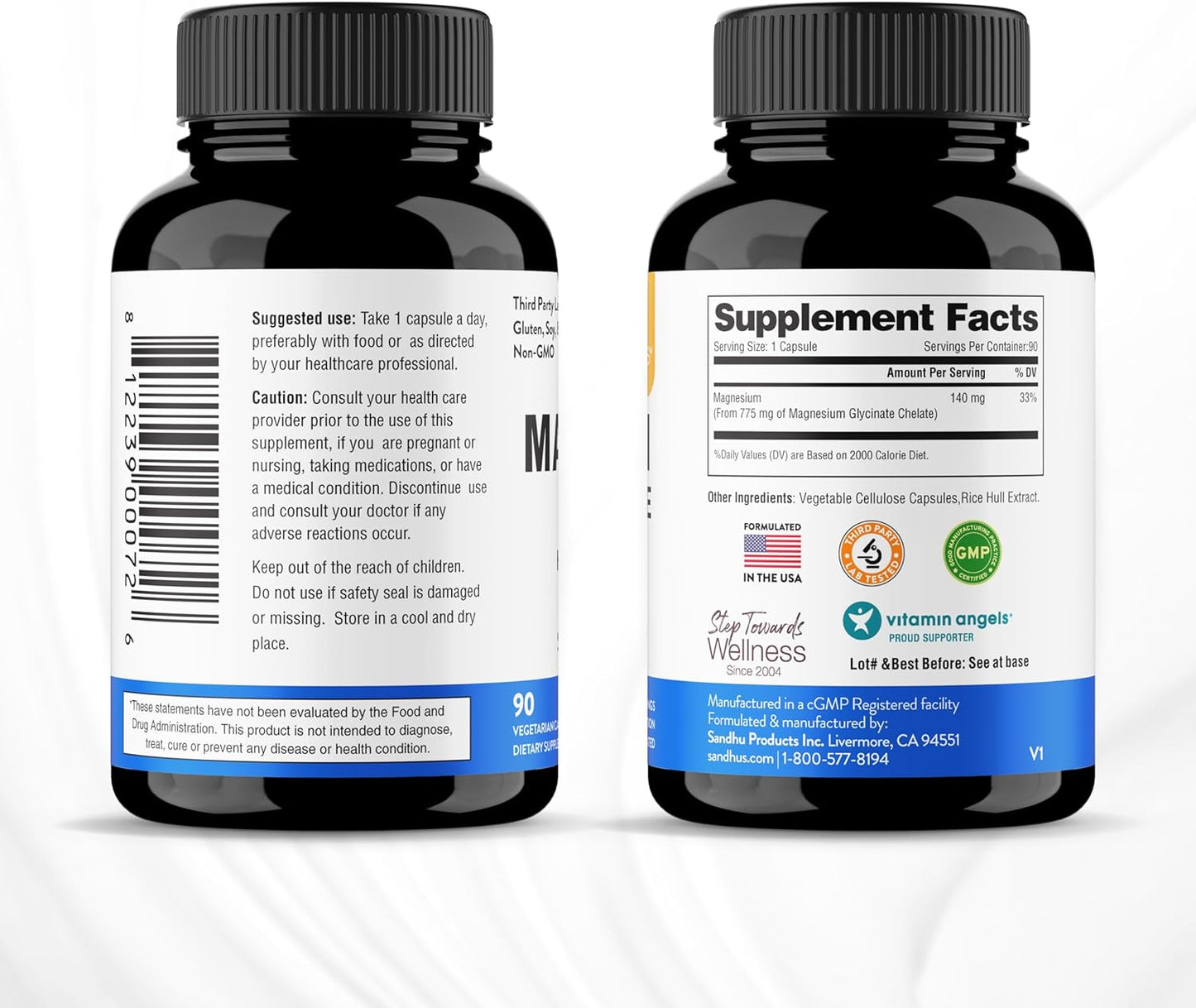 Sandhu's Superior Absorption Magnesium Glycinate 775mg,90 Count