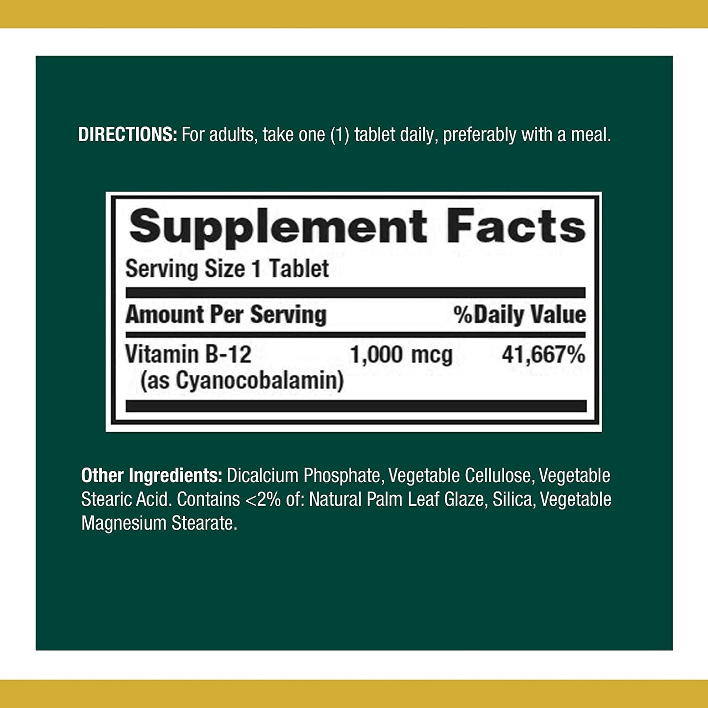Nature's Bounty, Vitamin B12  1000mcg, 100 Tablets