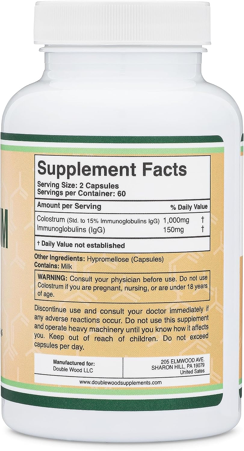 Colostrum Supplement 120 Capsules 1,000mg per Serving,
