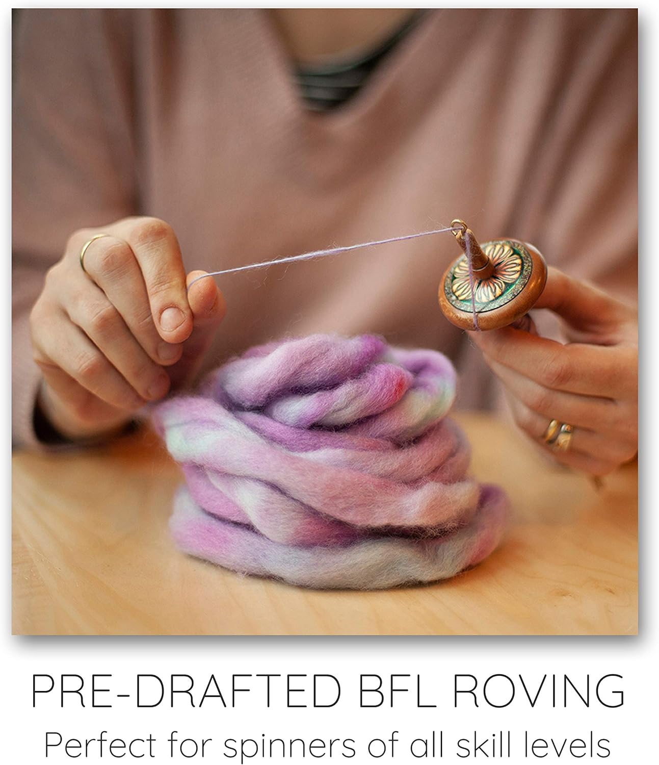 Wool Roving Hand Dyed. Super Soft BFL Combed Top